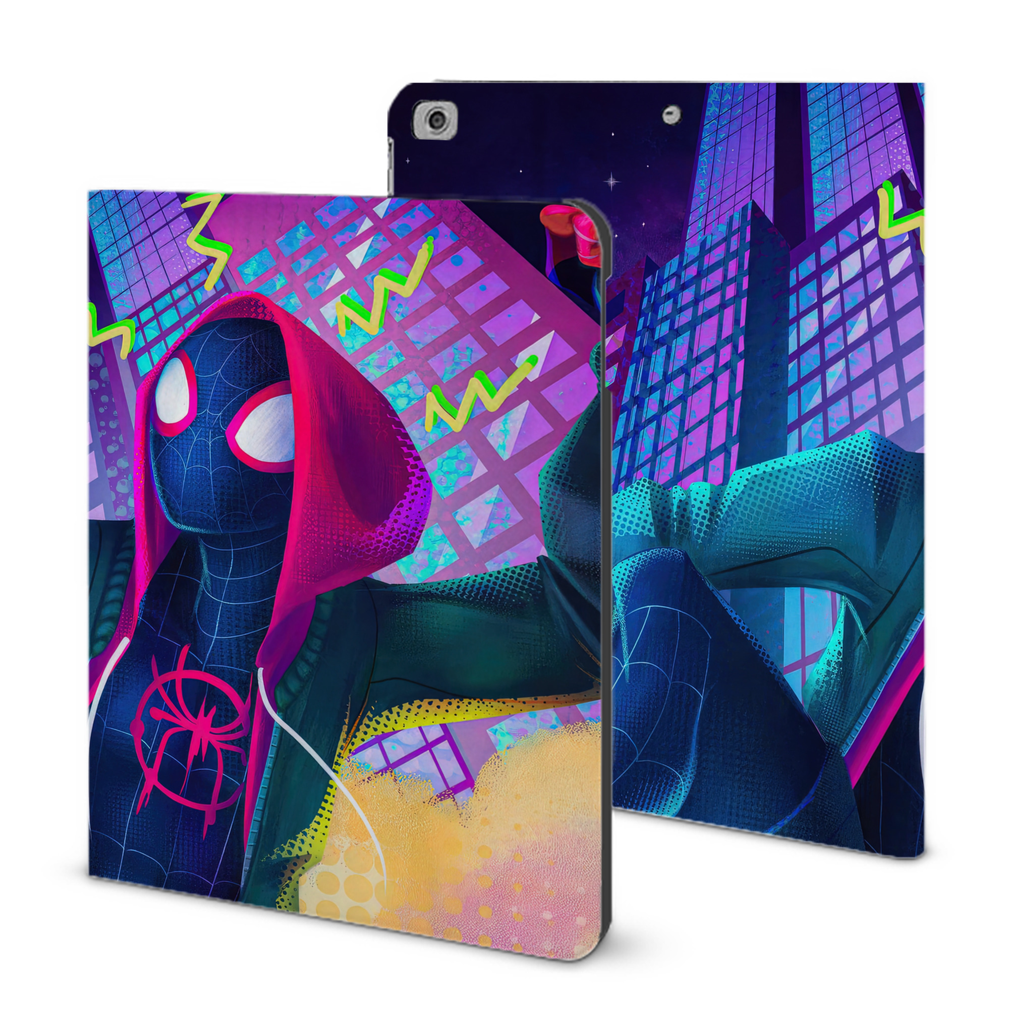 （画像用） Spider Man スパイダーマン IPad ケース ブック型 PUレザー TPU 耐衝撃 軽量 薄型 ペン収納なし 全面保護 IPad 各モデル対応